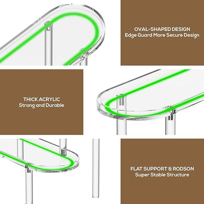 Acrylic Riser Display Shelf for 𝐚𝐦𝐢𝐢𝐛𝐨 Funko-POP Figures, Floating Shelves Display Ledge for Organizer and Decoration, Collectibles Display Stands Showcase, Glowing at night