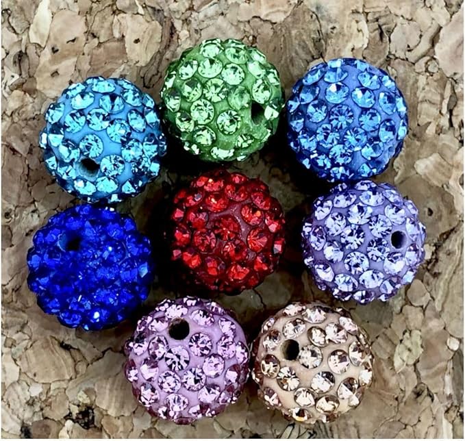 25pcs Adabele Grade A Suncatcher Crystal Rhinestone Pave Loose Beads 6mm Clear AB Polymer Clay Disco Ball Spacers Compatible with Shamballa All Craft Jewelry Making DB6-2
