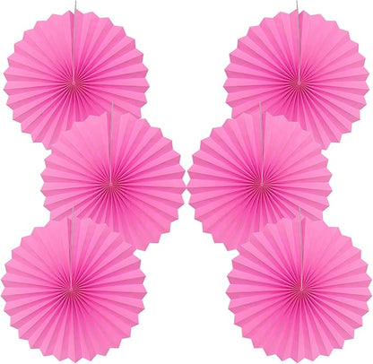 Red Hanging Paper Fans,Red Accessories Paper Decorations for Party,Valentines Day Decorations,Photo Booth Props Decor,16in Hanging Paper Fans 30 Color DIY Set （Magenta）