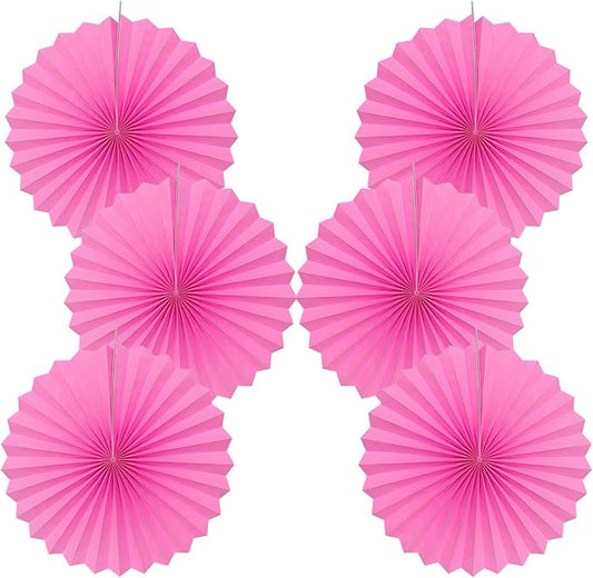 Red Hanging Paper Fans,Red Accessories Paper Decorations for Party,Valentines Day Decorations,Photo Booth Props Decor,16in Hanging Paper Fans 30 Color DIY Set （Magenta）
