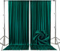 10ft x 10ft Lake Green Backdrop Curtains for Parties, Fabric Satin Background Curtain with Rod Pockets for Weddings, Birthday, Baby Shower, Photography, Graduation Party Backdrop Drapes, 2 Panels