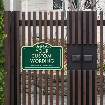 Customizable Outdoor Metal Sign - Personalized Aluminum - Driveway & Waterproof - Design No. 1 Forest Green 30x24 In