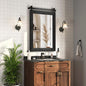 COGOOD Farmhouse Bathroom Mirror - 42 x 29 Rustic Barn Door Style Mirror for Living Room, Entryway, Vanity Wall Decor (Black)