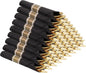 Supernal 60 Pack Gold Silverware, Rolled, Pre Wrapped with Black Napkins, Heavy Duty Plastic Cutlery, Forks and Spoons
