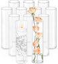 12Pcs Glass Cylinder Vases 12 Inch Tall Clear Flower Vases for Centerpieces Wedding Decoration, Hurricane Floating Candle Holder for Party Table Home Decor