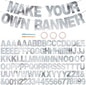 BEISHIDA Double-sided Silver 116 PCS DIY Letter Banner Kit Make Your Own Banner,Including 111 Letters and Numbers 3 Rope and 9 Threading Device,Customized for Birthday Graduation Wedding Decor