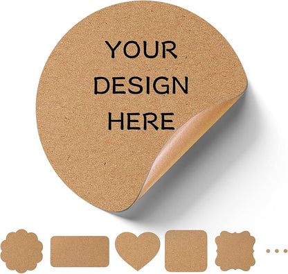 Custom Stickers for Business Logo,Personalised Logo Stickers for Small Business,Any Shape and Size Waterproof Label.Perfect for Branding, Packaging Stickers, Glossy Stickers. (Kraft Paper)