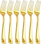 bUCLA 600PCS Gold Plastic Forks - 7.4inch Heavy Duty Plastic Forks Bulk Disposable for Party - Gold Silverware,Ideal for Weddings&Daily Using