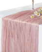 Pink Cheesecloth Table Runner 120 Inch, Dusty Pink Boho Rustic Gauze 10 FT, Summer Cheese Cloth Runner for Wedding, Baby Shower, Party, Farmhouse Centerpiece Home Decorations