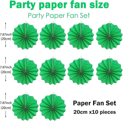 Green Party Decorations,Green Paper Decorations for Party,Tennis Party Decorations Party Paper Fans Bulk 8in,Graduation Decoration Classroom Decor,St Patrick's Day Decortions 30 Color DIY Set （Green）