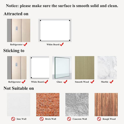 CRUGLA 8.5x11 Magnetic Frame Sheet with Self Adhesive Backing, Poster Certificate Carft Picture Photo Frame for Refrigerator Office Glass Window Door Cubicle Tile, 12 Pack