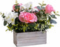Artificial Flowers Fake Pink Roses Hydrangeas Arrangements in Pot for Home Wedding Table Centerpieces Indoor Outdoor Decoration(New Pink)