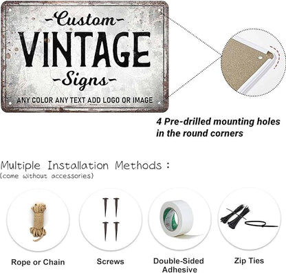D-Story Personalized Metal Sign, 12.0 inches x 8.0 inches, Modern Decorative Signage, Custom Text, Rust and Fade Resistant, Office, Home, Delivery Signs