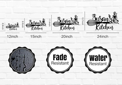 Custom Kitchen Name Sign, Personalized Kitchen Metal Sign, Kitchen Art Wall Decor, Kitchen Signs Wall Decor, Metal Wall Art, Kitchen Decor, Mothers Day Gift, Mom's Kitchen, Gift for Grandma