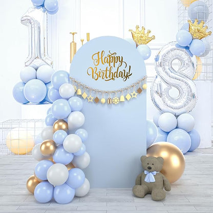 bricia Wedding Arch Backdrop Stand Cover, 6.6FT Double Sided Stretchy Arch Cover Fitted Wedding Birthday Party Banquet Decoration (Bluemist 79.2''Lx39.6''W)