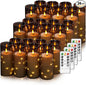 Flickering Flameless LED Candles,Battery Operated Candles 24 Pcs with Embedded Star String,Acrylic LED Pillar Candles with Remote,Suitable for Home Decoration to Create an Atmosphere (Grey)