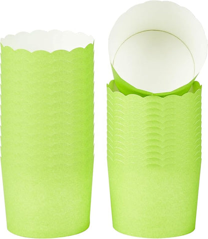 Panificio 6 Ounce Cupcake Wrappers, 200 Scalloped Baking Cups - Oven-Ready, Greaseproof, Green Paper Cupcake Liners, Disposable, For Birthdays, Baby Showers, Or Weddings - Restaurantware