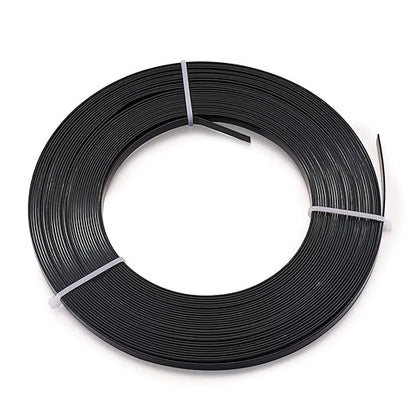 Fashewelry 32.8Ft 5mm Aluminum Flat Wire Black Bendable Metal Craft Wire Strip for Bezel Sculpting Armature Jewelry Making Gem Metal Wrap