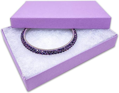 TheDisplayGuys - 25-Pack #53 Kraft Paper Cardboard Gift Boxes/Jewelry Cases w. Cotton Padding & Lid - Purple - (5.4" x 3.9" x 1.0")