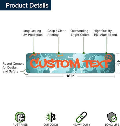 Custom Sign, Custom Street Sign, 11 Font Colors, 13 Font Styles, 4 Hole Options, 22 Sizes, 4x18 Inches, Rust Free DiBound, Fade Resistant, Made in USA by My Sign Center (Graffiti)