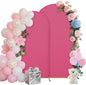 Wedding Arch Covers Arch Backdrop Cover Arch Stand Covers 7.2FT 6FT Set of 2 Arch Cover Spandex Fabric Stretchy Backdrop for Wedding Birthday Party Decoration Baby Shower (Rose Red)