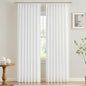Vision Home White Pinch Pleated Semi Sheer Curtains Textured Light Filtering Window Curtains 95 inch for Living Room Bedroom Rayon Blended Pinch Pleat Drapes with Hooks 2 Panels 40" Wx95 L
