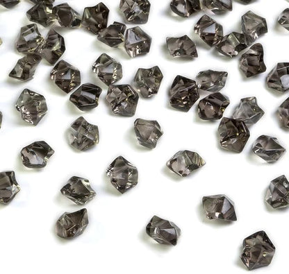 HappyFiller Halloween Decoration 160 Pack Gray Fake Crystal Ice Stone,Acrylic Rocks Gems,Grey Vase Fillers Diamond Cube,Table Scatters,Arts Craft,Wedding Centerpieces,Party Event Decor,Fishbowl
