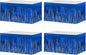 4 Pack Metallic Foil Fringe Tinsel Table Skirts,29x108 Inch Party Disposable Table Skirt Banner for Hotel Banquet Parade Floats Mardi Gras Holiday Birthday Wedding New Year Party Decoration(Blue)