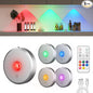 RGB Puck Lights with Remote Control, 2000mAh Rechargeable Stick on Led Lights, 9 Colors & 2 Dynamic, Tap Light with Timing,Under Cabinet Lighting for Closet,Kitchen,Cabinet,Shelf(Silver, 5 Pack)