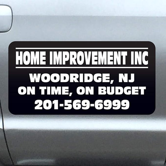 Car Magnet Signs Custom - 24"x12" (Set of 2), 30-mil Thickness with Rounded Corners (Black)