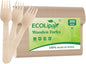 ECOLipak 300 Count Wooden Forks Disposable, Wooden Disposable Compostable Forks for Eating, Party, Camping, Traveling, Family Dinners