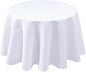 Biscaynebay Textured Fabric Round Tablecloths 70" for Round Tables diameters from 30" to 58", White Water Resistant Folding Table Covers Washable for Dining, Kitchen, Wedding, Parties etc