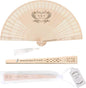 100 PCS Custom Fans Personalized Folding Fans for Line Dancing Wooden Hand Fan Wedding Favors Bulk Fans for Guests Party Event Use (Style02)