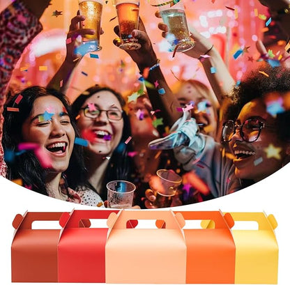 UnicoPak 30 Pack Orange Gable Treat Boxes Party Favor Goodie Bag Boxes for Candy Treats Snacks Cookie Toys for Birthday Party Special Events, 6.5x3.5x3.5 Inches