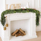 9FT Norfolk Pine Garland Christmas Artificial Greenery with Red Berries Cones, Pine Tree Decor for Mantel Fireplace Stair Rail Doorway Table, Indoor Outdoor Winter Christmas Decorations
