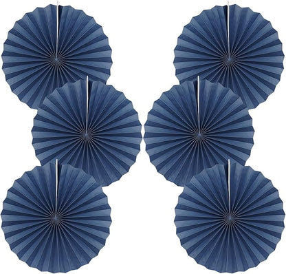 Blue Party Decorations,Blueberry Party Decorations Decorations Party Paper Fans Bulk 16in,Graduation Decoration Classroom Decor, Western Themed Party Decorations 30 Color DIY Set （Deep Blue）