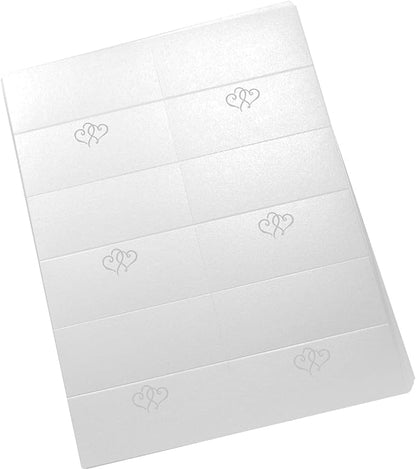 Linked Hearts Printable Place Cards, Silver (Choose Color), Set of 60 (10 Sheets), Laser & Inkjet Printers - Wedding, Party, Dinner, and Special Events - Made in the USA