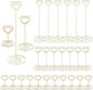 MAQUITA 36pcs Place Card Holder, Table Number Holders, Table Card Holders, Table Number Stands, Wire Table Picture Photo Holder with Heart Shaped Menu Memo Clips for Wedding Favors