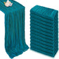 12 Pack Teal Cheesecloth Table Runner 10ft Boho Gauze Fabric Cheese Cloth Table Runner 35 x 120 Inch Rustic Sheer Runner for Romantic Wedding Decor Baby Shower Party Table Centerpiece Decoration