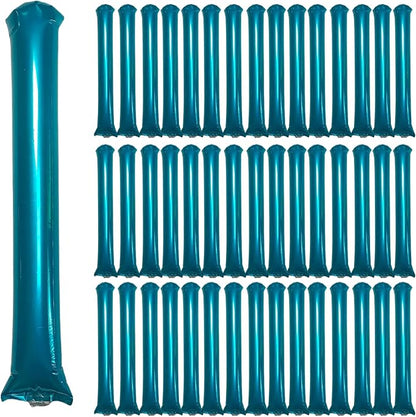 48pcs Round Head Boom Sticks Thunder Sticks Cheering Sticks Team Spirit Plastic Cheerleading Spirit Stick Clapper Inflatable Noise Maker Sports Supply (Metallic Blue)