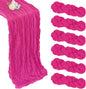 6 Pack Hot Pink Cheesecloth Table Runner 10ft Boho Gauze Fabric Cheese Cloth Table Runner 35 x 120 Inch Rustic Sheer Runner for Romantic Wedding Decor Baby Shower Party Table Centerpiece Decoration