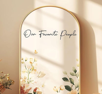 Our Favorite People Seating Chart Decal Wedding Seating Chart Header Decal for Mirror Our Favorite People Welcome Sign Wedding Welcome Vinyl (Black, Width 20")