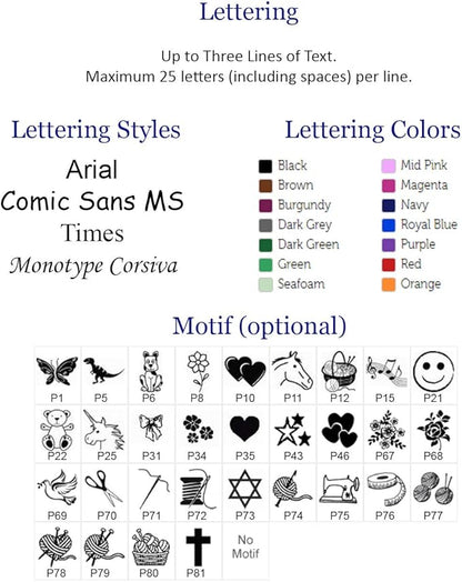 Personalized Satin Sewing Labels for Knitting, Quilting and Sewing Crafts 3/4" x 2 1/2" (20mm x 60mm) (100)