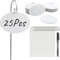Temlum Plant Labels with Marker Pen, 25 Pcs Plant Garden Markers Garden Label Stakes Plant Sign Tags for Outdoor Plants, Flowers, Herbs, Seed (White)