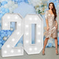 imprsv Marquee Numbers Large 20th-Birthday Decorations: 4ft Light Up Number Party Decor 20 Year Old Women and Men Birthday Decoration Backdrop Anniversary Cardboard Big Mosaic Balloon Frame Number 20