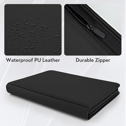 Card Binder 9 Pocket for 360 Cards - Premium Trading Card Binder with Sleeves Protection, Side Loading Card Collection Binder for TCG, MTG, YGO, One Piece Collectible Cards (Black)