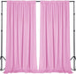Sugargirl 10x10FT Pink Backdrop Curtains Polyester Photo Backdrop Drapes Curtains 2 Panels with Rod Pockets for Party Birthday Wedding Photography Home Decoration