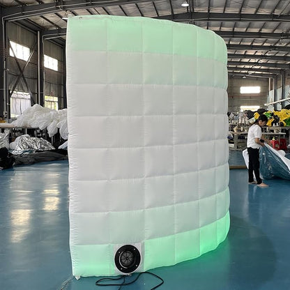 SAYOK Inflatable Photo Booth Wall (Gold, 119' 'x 59''x 91'') Selfie Booth Backdrop, Photo Booth Enclosure Inflatable Photo Shoot Background Golden Wall for Wedding Party Exhibition Event