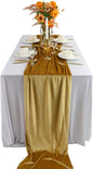 Velvet Table Runner, 10ft Luxurious Wedding Reception Decorations Soft Velvet Fabric Table Linen Overlay for Party (20 x 120 inch, Gold)