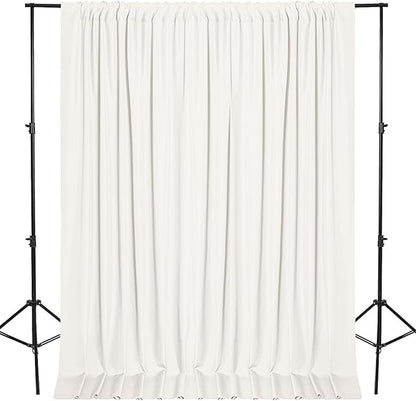 DWCN 10x8 FT Ivory Backdrop Curtains for Parties, Photography Backdrop Drapes with Rod Pockets for Wedding Decorations Stage Birthday Family Gatherings, 2 Panels 5ft x 8ft